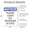 Signmission Please Leave All Packages At Gate, 18 in W x Rectangle, Aluminum OS-2PACK-NS-A-1824-V-17505 - alternate 2